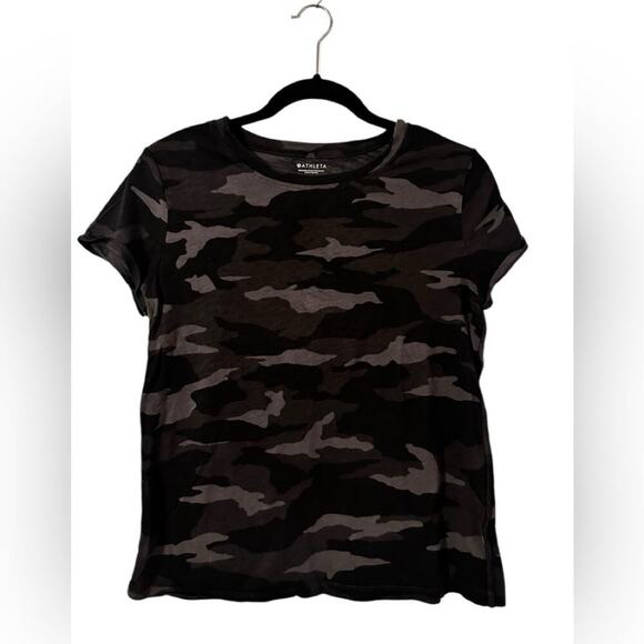 Athleta Tops - Athleta Daily Camo Crew Neck Short Sleeve Tee Shirt Size Medium